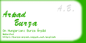 arpad burza business card