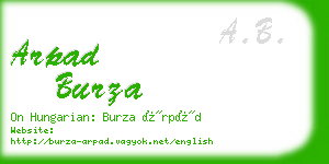 arpad burza business card